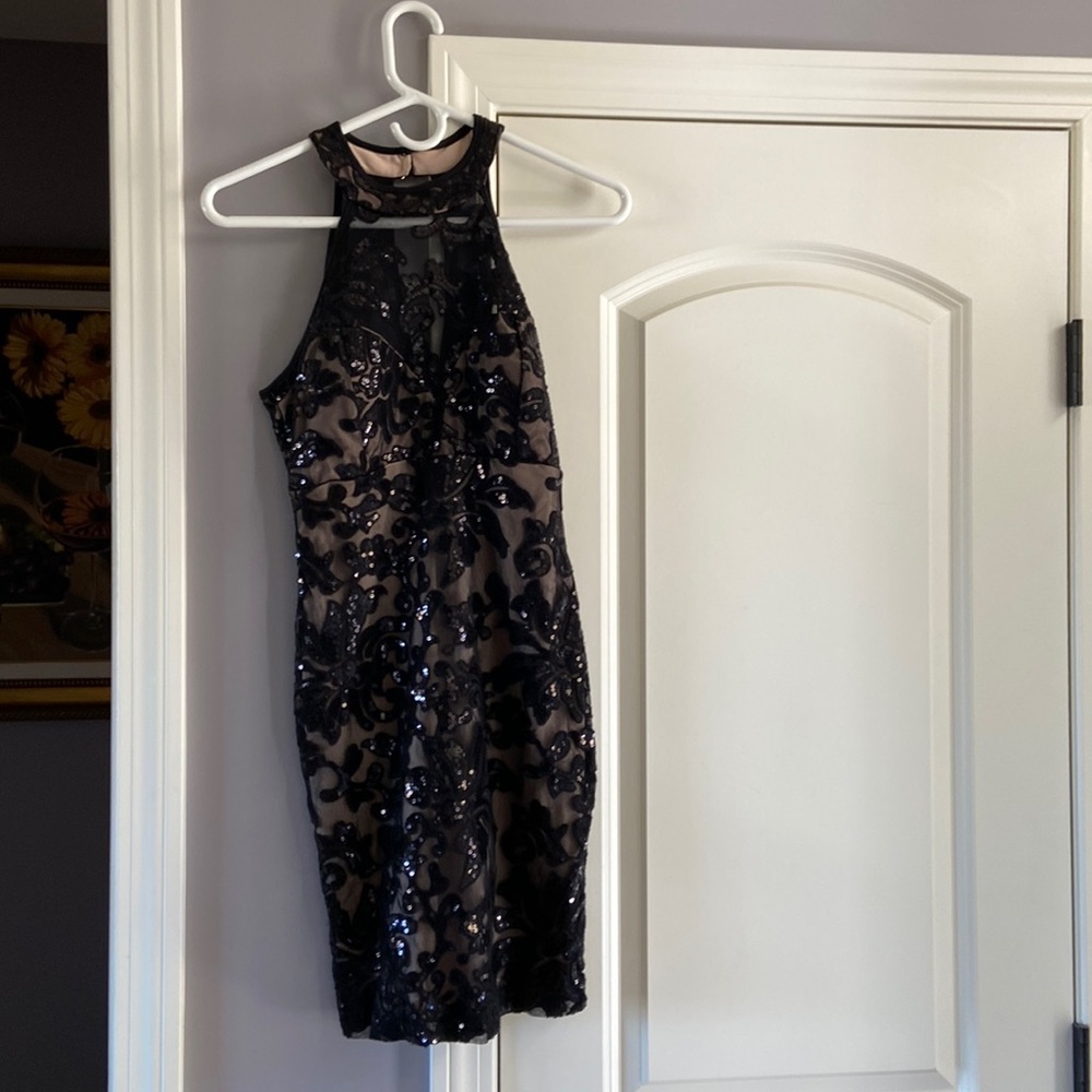 Black sequined semi formal dress size Medium